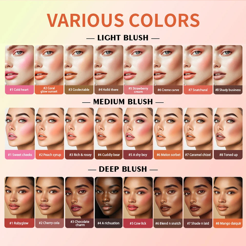 8 Color Cream Blush Palette Face Contour and Highlighter Makeup Set