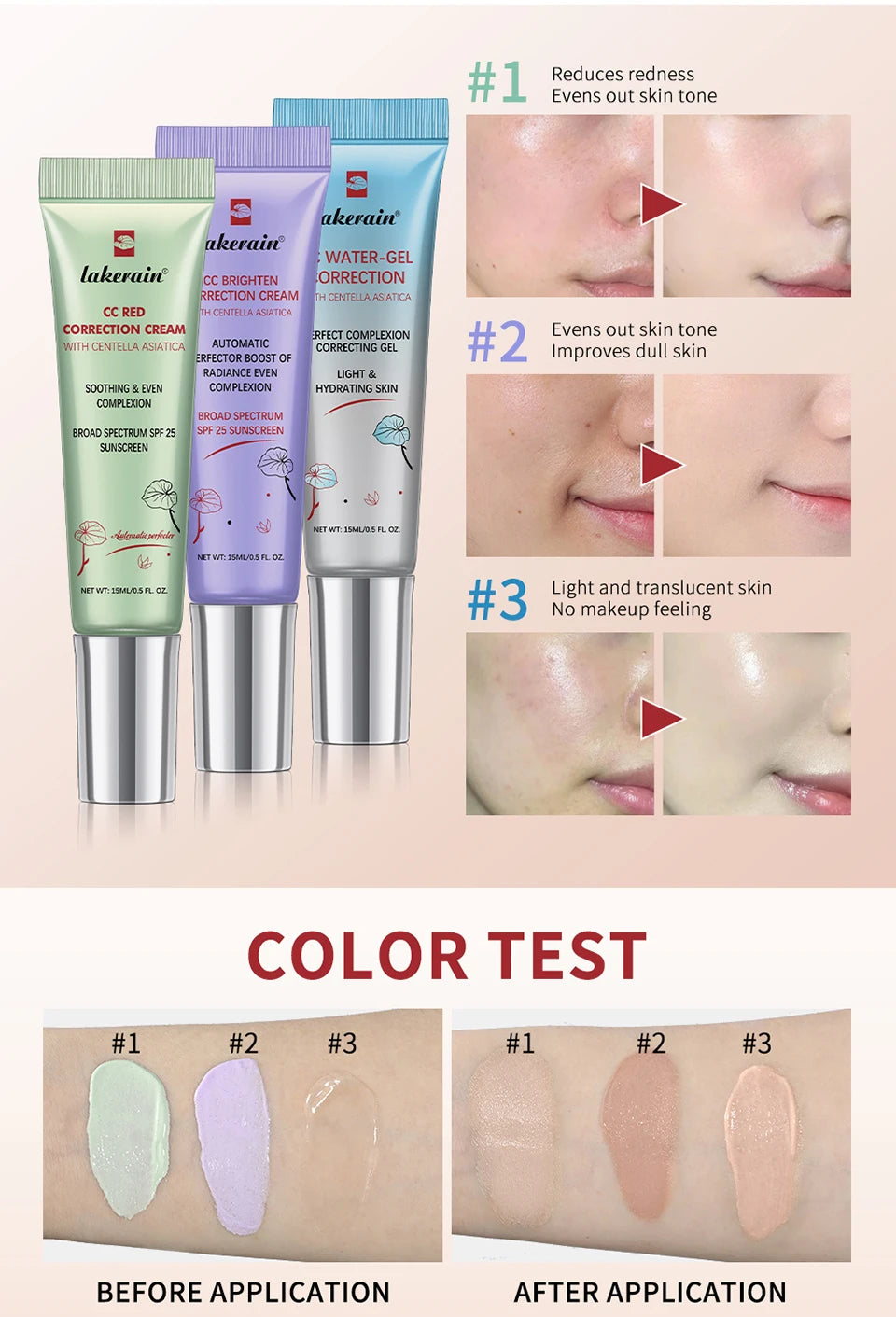 Color Correcting CC Cream Primer Face Makeup Base - 10