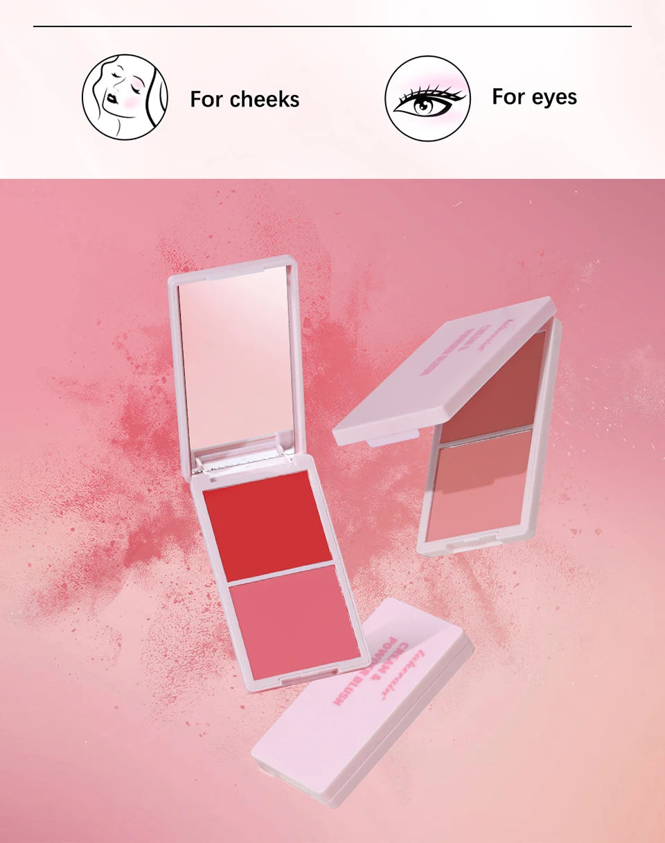2 in 1 Cream and Powder Blush Face Blusher Makeup Palette
