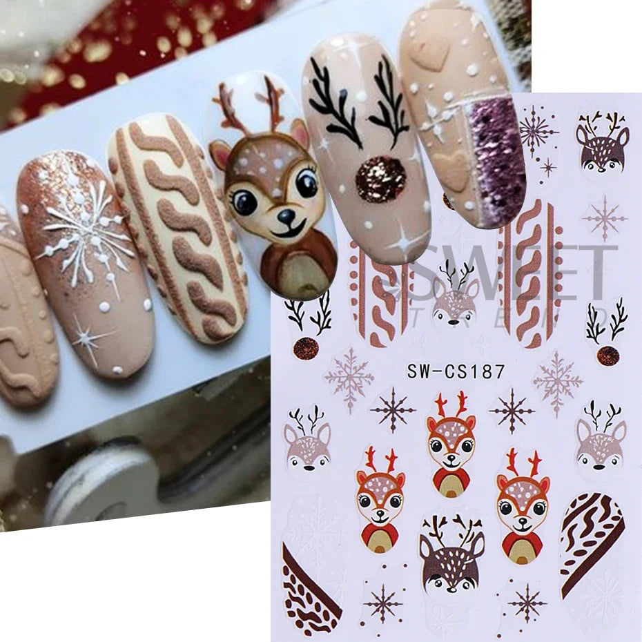 Christmas Nail Stickers Winter Nail Art Decals