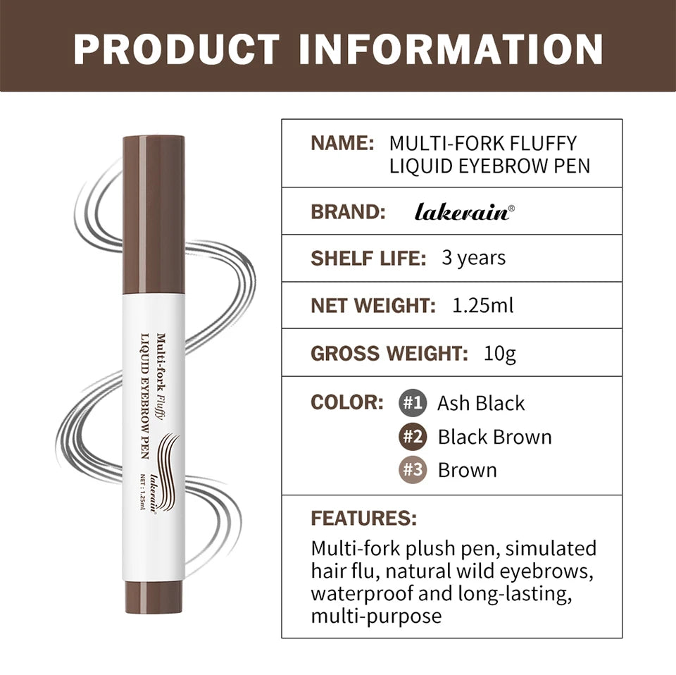 Liquid Eyebrow Pen Microblading Fork Tip Tattoo Brow Pencil