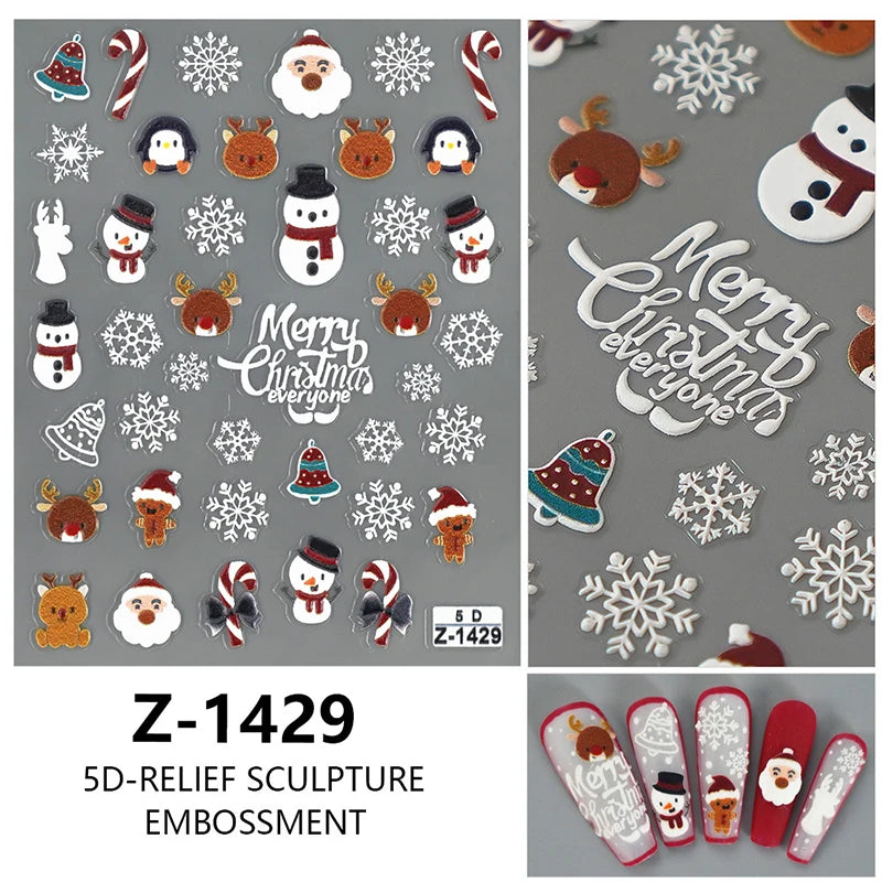 Christmas Nail Stickers Winter Nail Art Decals - 36