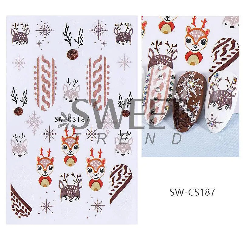 Christmas Nail Stickers Winter Nail Art Decals - 30