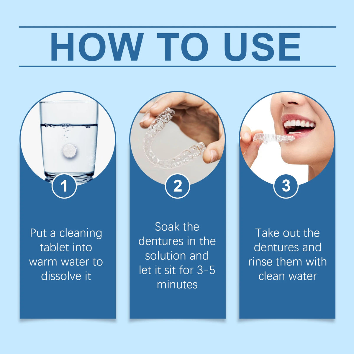 Denture Cleaning Tablets Effervescent Retainer and Aligner Cleanser
