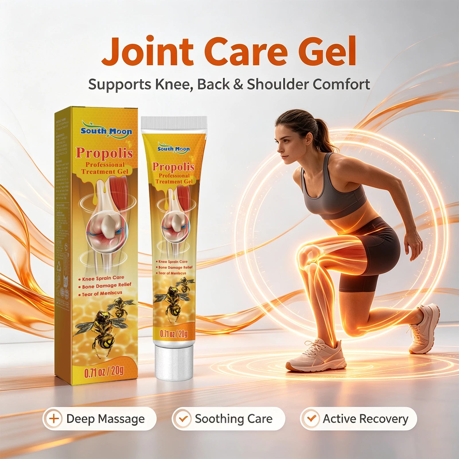 Propolis Joint Care Gel Soothing Massage Cream for Muscle Relief - 3