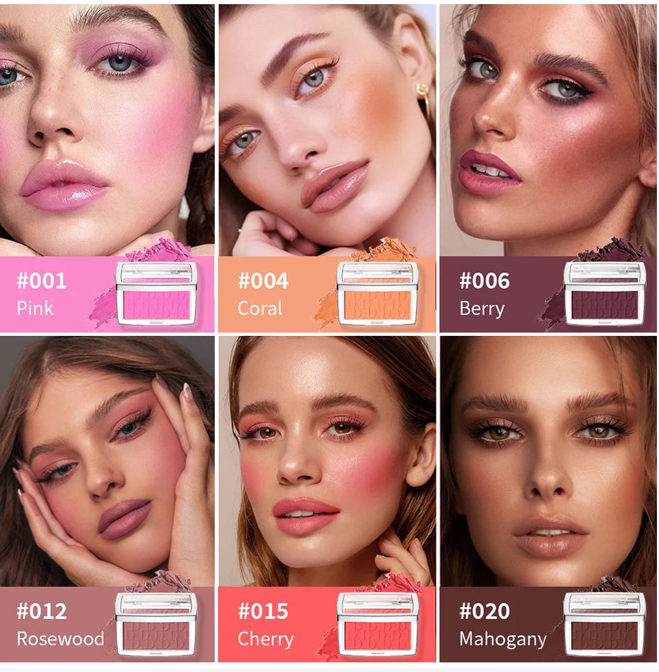 Embossed Blush Palette Matte Face Powder Cheek Makeup