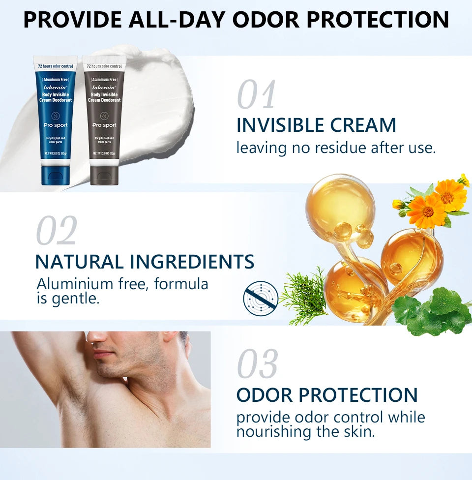 Body Invisible Cream Deodorant and All Over Body Antiperspirant