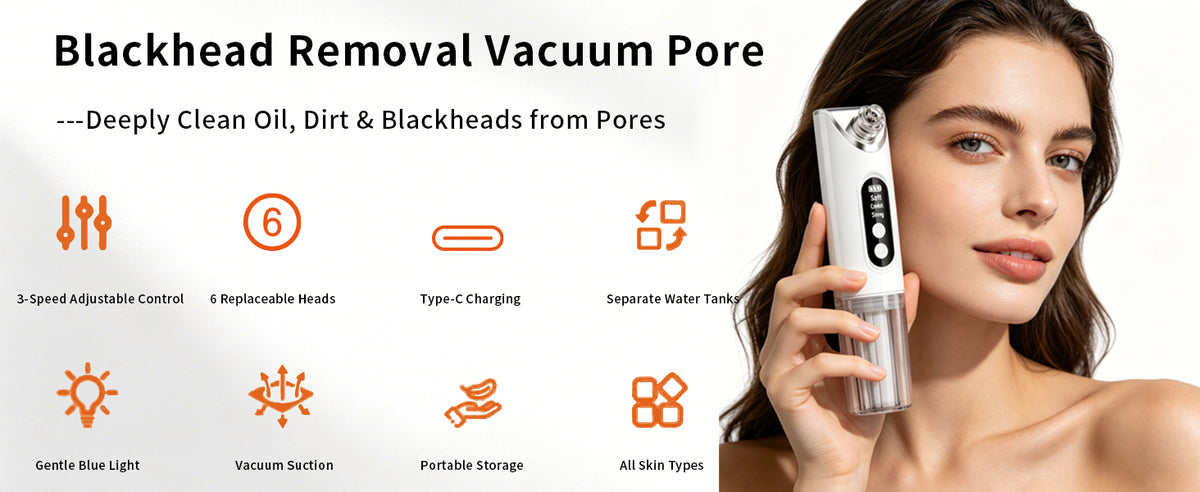 Pore Vacuum Blackhead Remover and Facial Cleansing Suction Tool